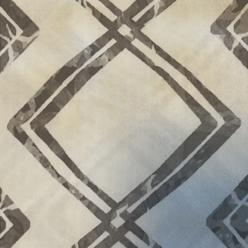 Gray Geometric Shower Curtain - Modern Diamond Pattern